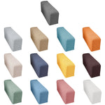 couvre main bleu marine tissé motifs géométriques moderne fixations washable chaise canapé protection meuble