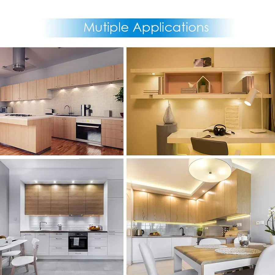 lampe led armoire cuisine éclairage sous meuble intérieur blanc autocollant adaptateur secteur