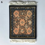 serviettes table servantes motifs géométriques floraux tissu épais rouge vert bleu beige traditionnel