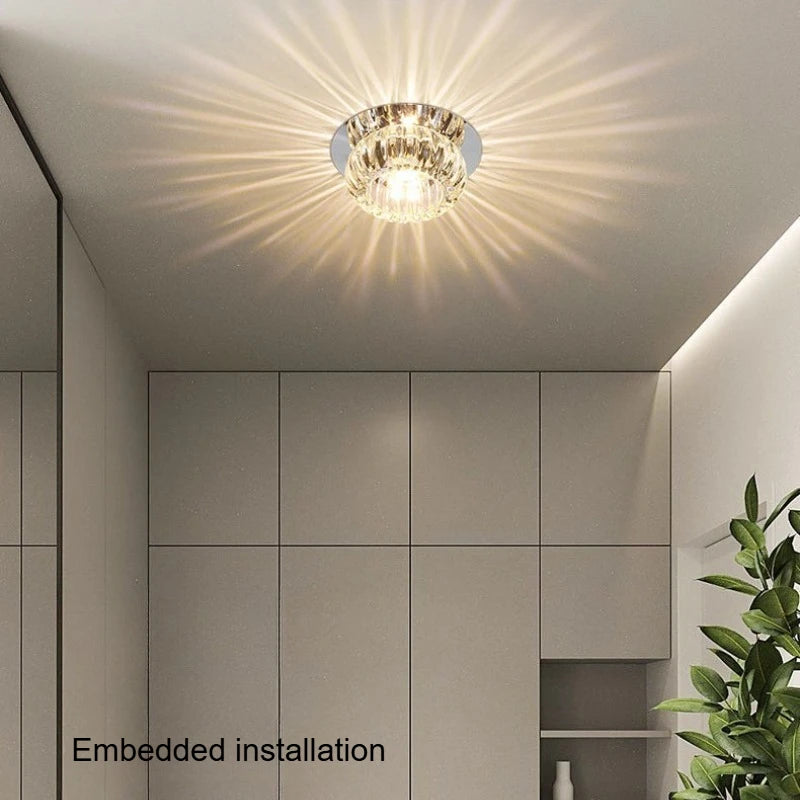 spot led moderne verre transparent argenté effet brillant lumineux surface