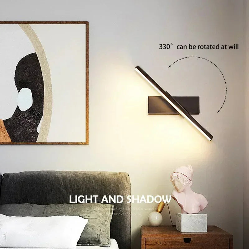 lampe murale moderne applique led noir blanc minimaliste fixée plaque