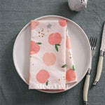 serviettes table multicolores fleurs fruits coton réutilisables moderne floral annuel doré maison fête repas