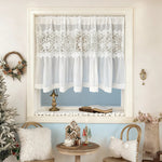 rideau blanc dentelle fleurs transparent vintage romantique maison polyester