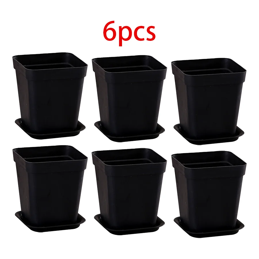 pots fleurs carrés multicolores plastique violet bleu jaune vert moderne adhésif 7cm 8cm 5cm