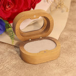 boîte bois rangement bague mariage fiançailles classique or argent clips étui transporte bijoux