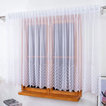 rideau blanc transparent géométrique salon moderne fenêtre largeur variable haute qualité polyester