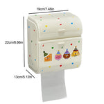 rangement mural moderne porte papier toilette blanc cassé points colorés fixation sans perçage mignon