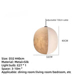 suspension lumineuse moderne minimaliste blanc beige texture toile opacité chaînes noires lumière neutre chaude