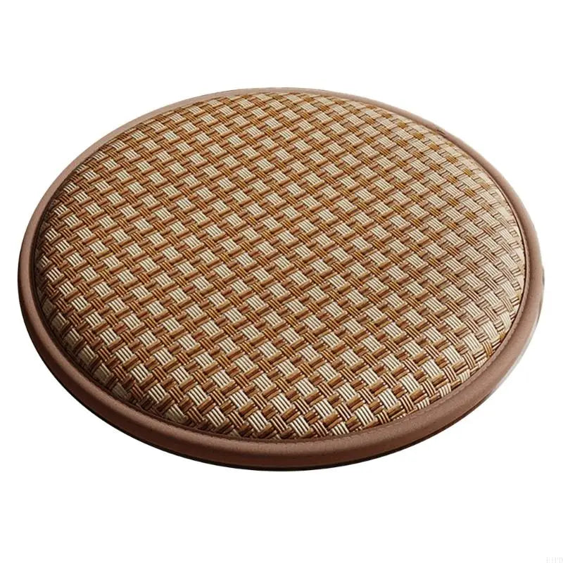 coussin siège rond fibre polyester gris marron clair motif géométrique moderne traditionnel 30cm 35cm