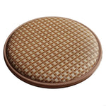 coussin siège rond fibre polyester gris marron clair motif géométrique moderne traditionnel 30cm 35cm