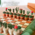 jeu échecs cactus réplique résine verte originales miniatures plateau repliable