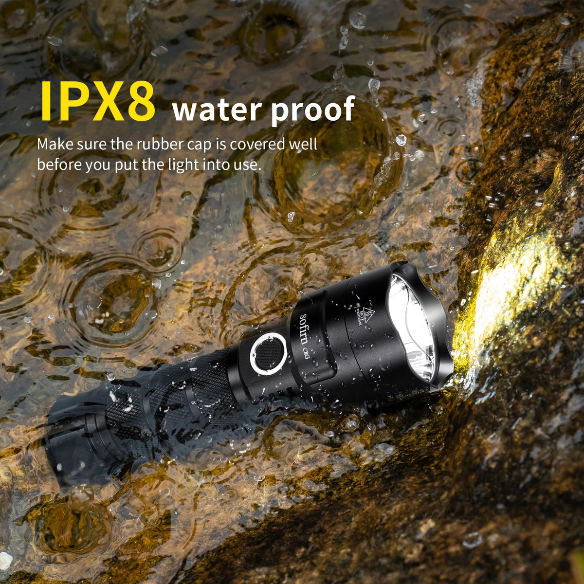 lampe torche led rechargeable 13w intense résistante anti dérapante mode camping travail