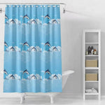 rideau douche dauphins sautant bleu clair nuages moderne rapide séchage ourlet standard peva appartment