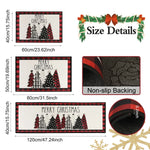 tapis sol carreaux rouge noir blanc sapins rennes noel merry christmas festive déco