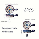 assiettes soupe vintage céramique fleur bleue rouge bordure ornée compatibles four lave vaisselle