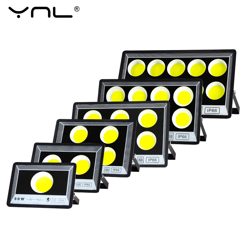 projecteur led moderne 200w 195mm 280mm noir lumières jaunes ip65extérieur