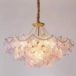lampe suspendue classique rose fleurs chaîne ajustable blanc doré vintage chambre salon