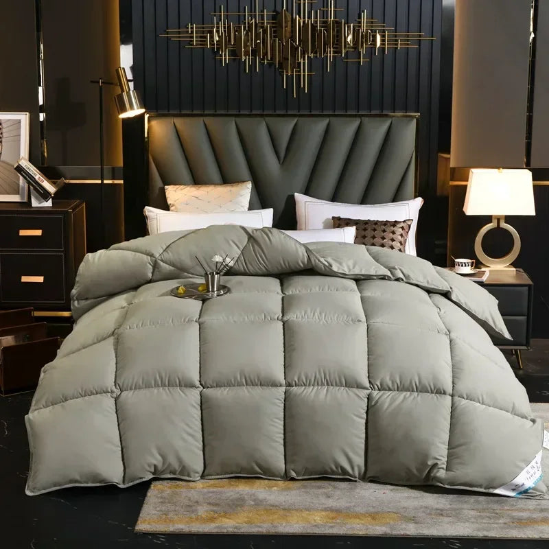Couette d'hiver matelassée duvet d'oie vert clair