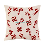 taies d'oreiller patchwork noël motifs neige pailletés cannes sucre rouge blanc vert doré festive