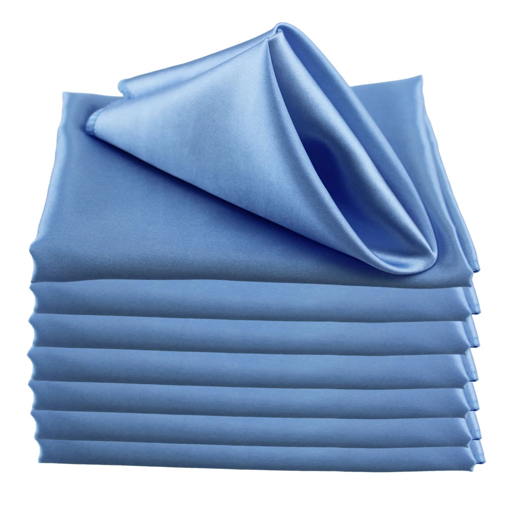 serviettes table satin carrées mariage décoration fête couleur unie classique