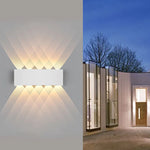 applique murale led moderne blanc rayures diagonales ip65 10w 26cm 78cm chambre salonextérieur