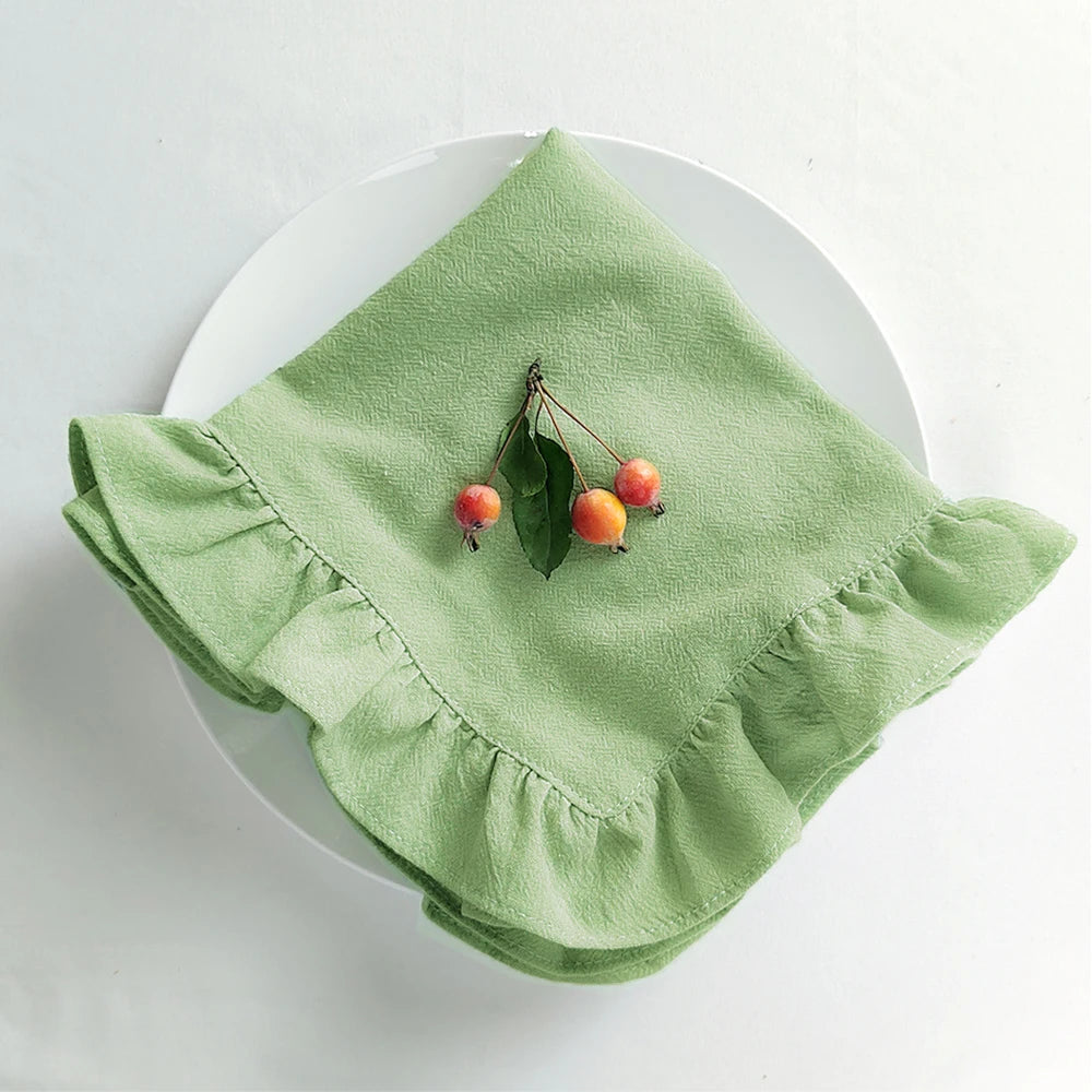 serviettes table coton doux gris orange bleu rose beige vert modernes élégantes pack 4PCS