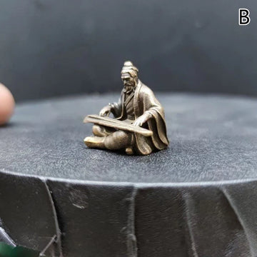 statues miniatures ornementales résine texture métallique artisanale base circulaire plateau flat or argent
