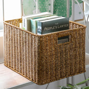 panier tressé main marron clair rangement intérieur rustique bohème scandinave grande capacité