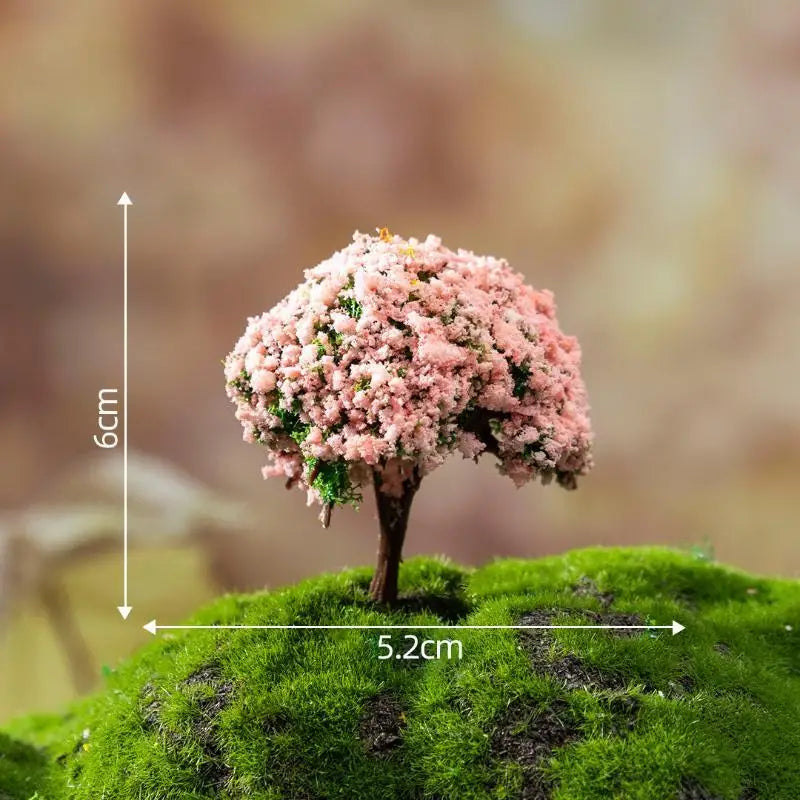 mini arbres artificiels fleurs colorées décoration jardin féerique DIY vert rose jaune
