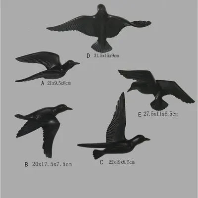 décoration murale oiseaux vol or bleu blanc moderne réaliste adhesive chambre salon