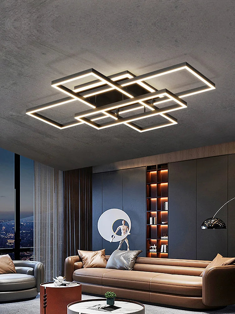 luminaire suspendu moderne blanc noir géométrique effet béton ampoules led dimmable