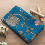 serviette tissu chenille 100 polyester floral rouge élégante classique résistante bricolage sofa matériau