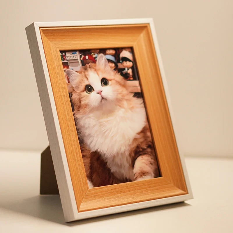 cadre photo rectangle bois blanc moderne minimaliste support mural posable