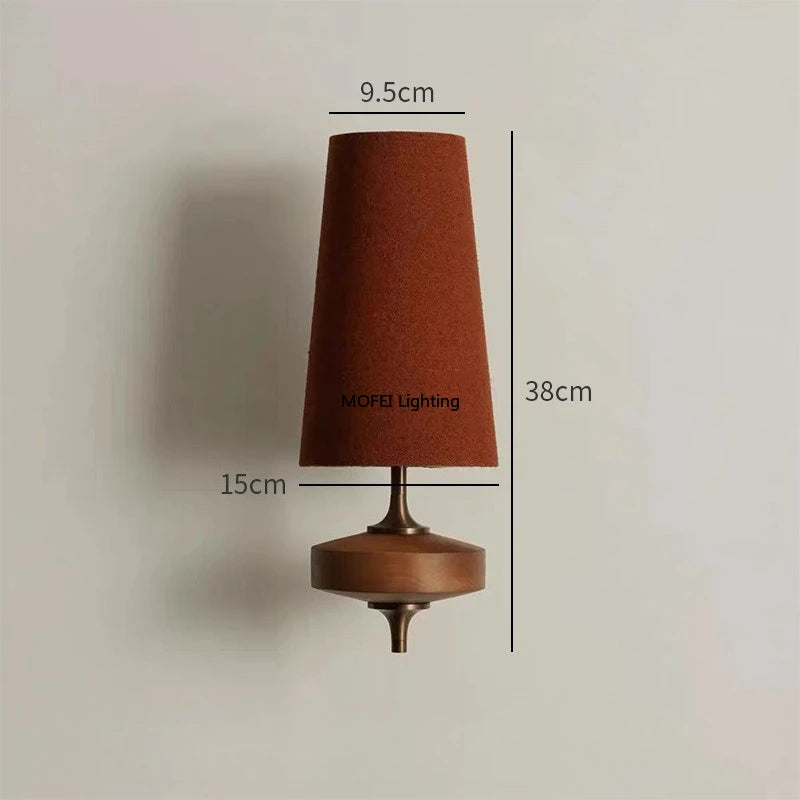 lampe murale moderne tissu marron éclairage quotidien nordique minimaliste fixation led chambre salon decoration