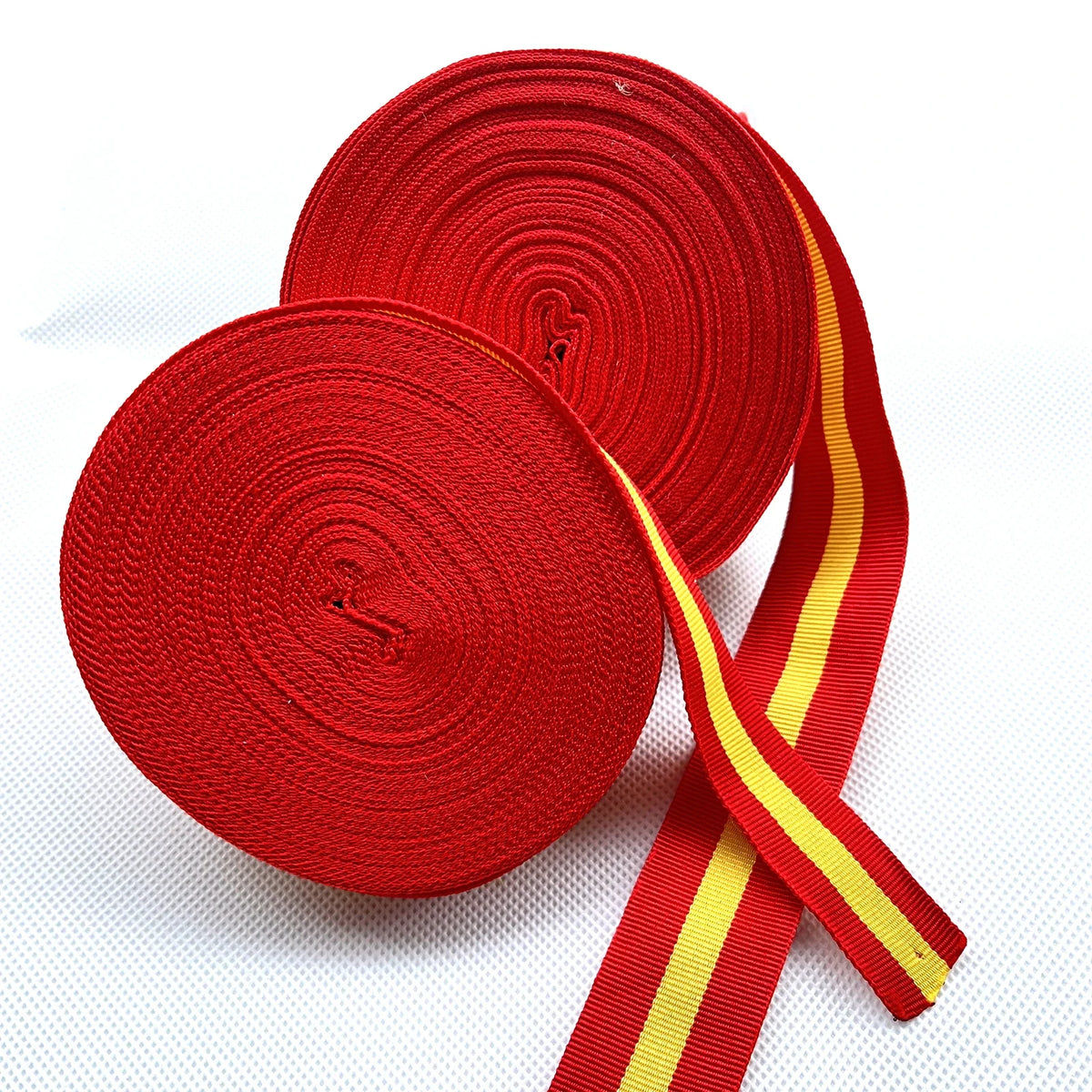 ruban polyester rouge jaune rayé 30mm 15mm drapeau espagnol double face mariage décoration intérieure