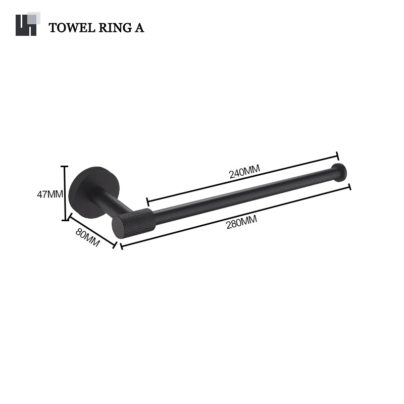 accessoires salle bain noir mat modernes fixations papier toilette verre dents brosse dents