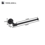 accessoires salle bain noir mat modernes fixations papier toilette verre dents brosse dents