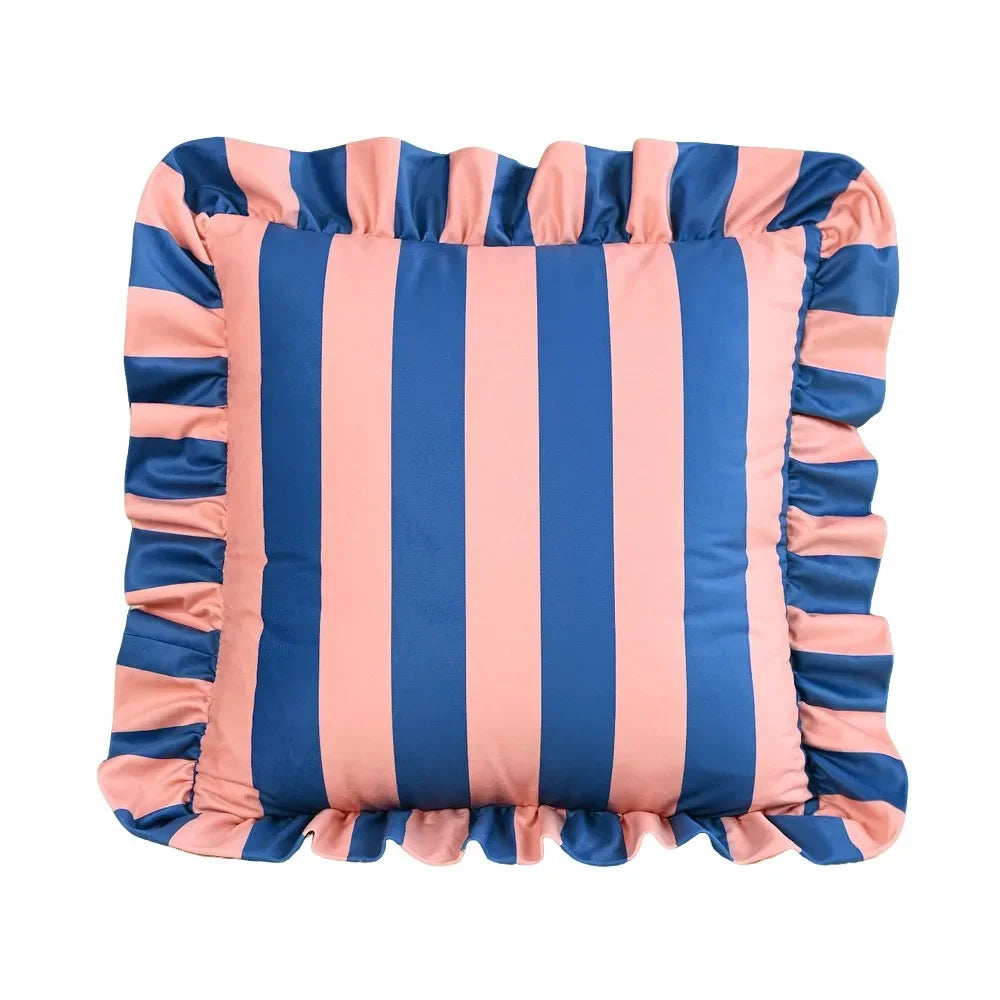 taie d'oreiller rayée vert rose polyester moderne adhésif lit chambre salon decoration 45cm 45cm