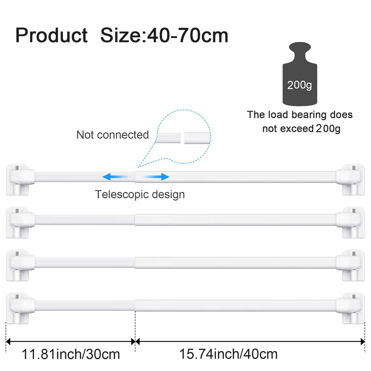 tringles rideau télescopiques blanc gris moderne sans perçage 10 supports adhésifs inclusversible minimaliste