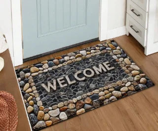 tapis d'entrée moderne antidérapant résistant bactéries 30x50cm 40x60cm noir motif bottes cowboys