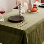 nappe table polyester rose jaune vert olive texture lin moderne imperméable mariage fête kitchen