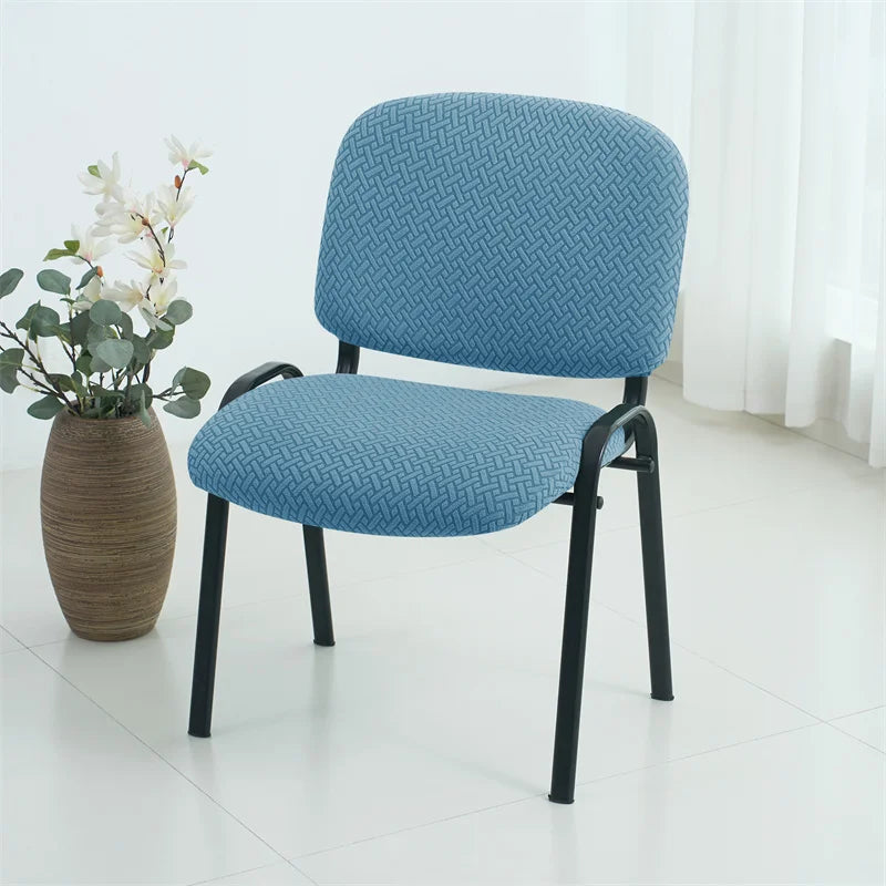 housse chaise tissu jacquard polyester moderne beige clair protection salle manger universelle adjustablewashing slipcover