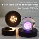 base lumineuse noire texture arbre moderne 6cm 8cm 10cm télécommande câble usb adhésif multi