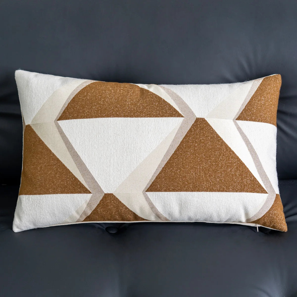 coussin housses polyester géométrique nordique beige marron contemporain opacité adhésif salon voiture decoration