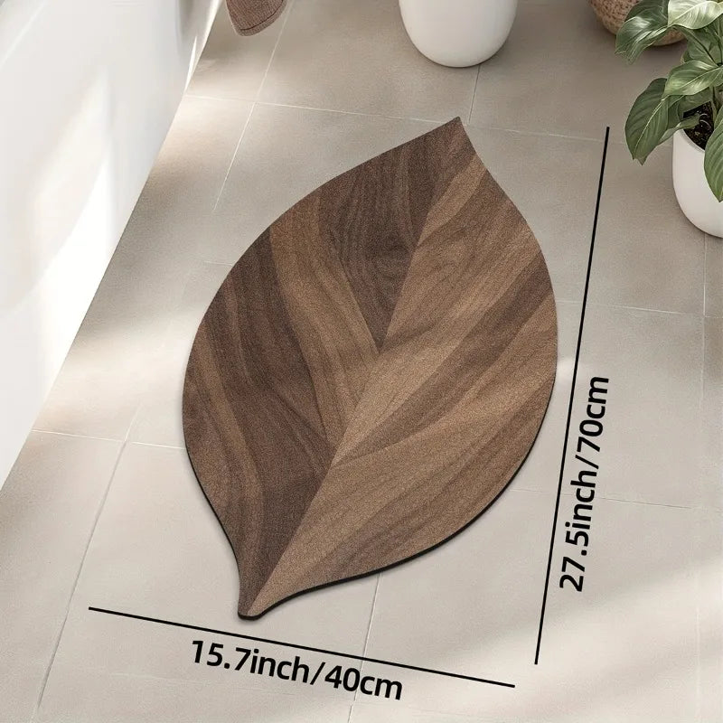 tapis bain absorbant séchage rapide antidérapant texture bois moderne marron clair veines naturel chaussons