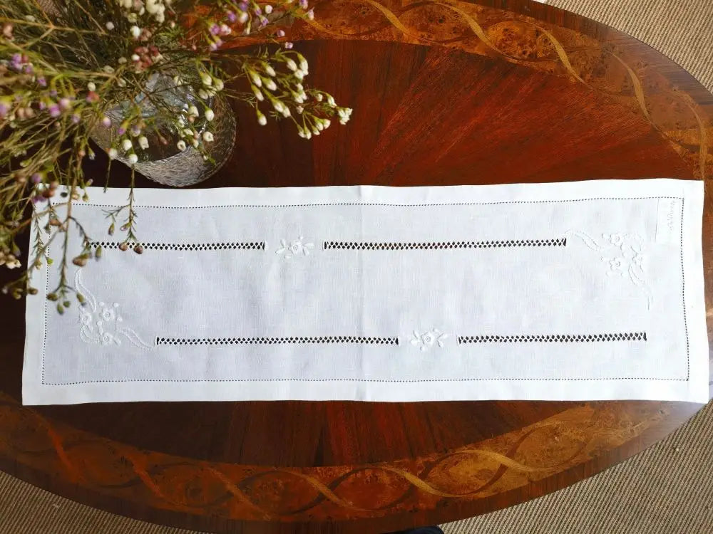 serviettes table classiques broderie florale blanc set pièces lin élégant vintage