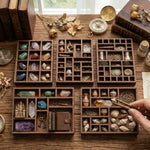 boîtes compartiments bois naturel vintage bijoux objets décoratifs multiple rangement original