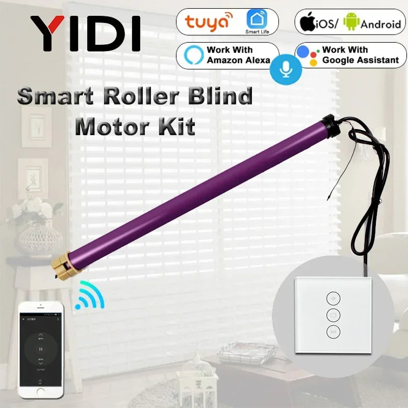 moteur électrique stores roulants intelligent violet noir blanc wi fi tuya alexa