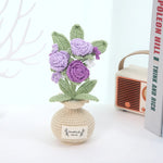 décoration intérieure pot fleurs crochet personnalisé couleur beige marron vert bleu rose violet