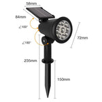 projecteur solaire led ip65 lumiere réglable moderne jardin extérieur opaque noir abs